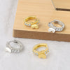 Light Luxury Geometric Zircon Inlaid S925 Sterling Silver Hoop Earrings With Electroplated Finish
