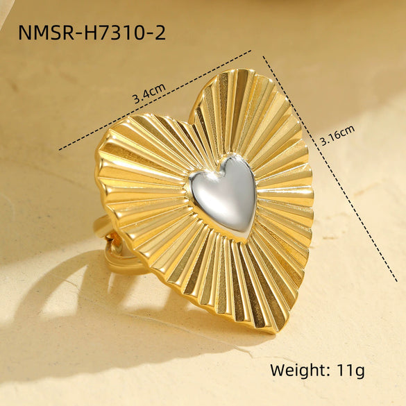 Light Luxury Heartshaped Stainless Steel 18K Electroplated Women's Earrings
