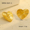 Light Luxury Heartshaped Stainless Steel 18K Electroplated Women's Earrings