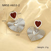Light Luxury Heartshaped Stainless Steel 18K Electroplated Women's Earrings