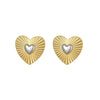 Light Luxury Heartshaped Stainless Steel 18K Electroplated Women's Earrings