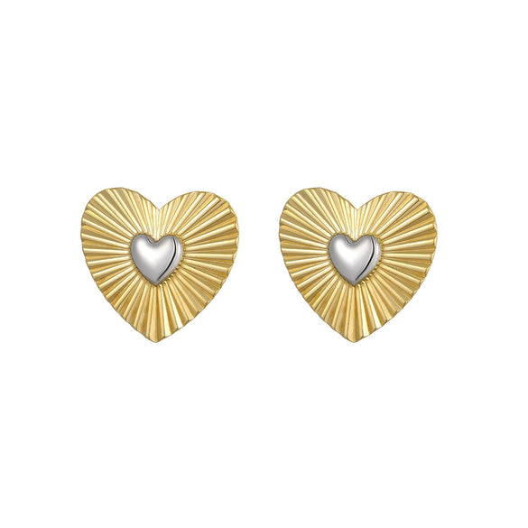 Light Luxury Heartshaped Stainless Steel 18K Electroplated Women's Earrings