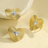 Light Luxury Heartshaped Stainless Steel 18K Electroplated Women's Earrings