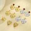 Light Luxury Heartshaped Stainless Steel 18K Electroplated Women's Earrings