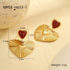 Light Luxury Heartshaped Stainless Steel 18K Electroplated Women's Earrings