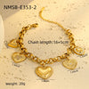 Light Luxury Heartshaped Stainless Steel Pendant Necklace And Bracelet With Electroplating Design