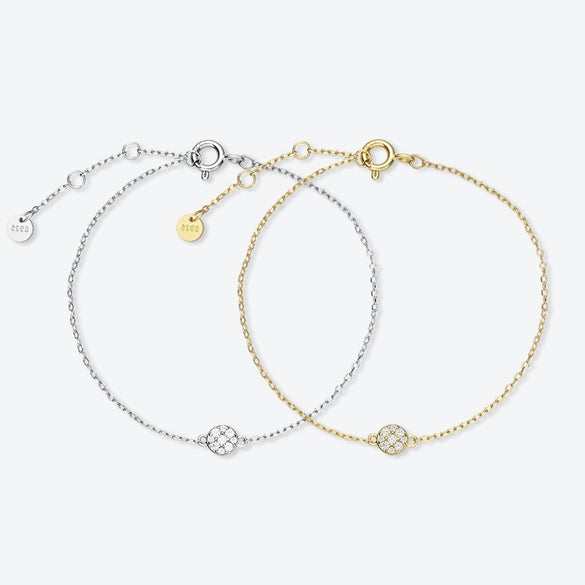 Light Luxury High End Diamond S925 Silver Bracelet With Geometric Design And 18K Gold Electroplating For Unisex