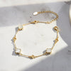 Light Luxury High End Feeling 925 Sterling Silver Niche Design Exquisite Hollow Out Geometric Lucky Grass Mother Shell Women's Bracelet With Electroplating