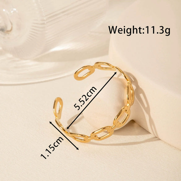 Light Luxury High End Sense Niche Exaggerated Stainless Steel Snake Shaped Geometric Titanium Steel Opening Bracelet With Electroplating