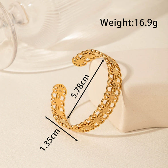 Light Luxury High End Sense Niche Exaggerated Stainless Steel Snake Shaped Geometric Titanium Steel Opening Bracelet With Electroplating