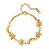 Light Luxury High End Stainless Steel Sun Star Moon Bracelet With Electroplating Design Elegant And Versatile Non Fading Waterproof For Women