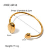 Light Luxury High Grade Titanium Steel And Stainless Steel Irregular Opening Elastic Wide Bracelet For Women With Geometric Design And Electroplating Treatment