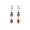 Light Luxury Highend Earrings Stainless Steel 18K Inlaid Zircon Geometric Electroplated