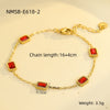 Light Luxury Highend Stainless Steel Square Zircon Titanium Steel Electroplated Jewelry For Women