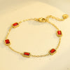 Light Luxury Highend Stainless Steel Square Zircon Titanium Steel Electroplated Jewelry For Women