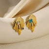 Light Luxury Irregular Vortex Flower Leaf Geometric Stainless Steel Electroplating Brooch For Women