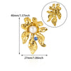 Light Luxury Irregular Vortex Flower Leaf Geometric Stainless Steel Electroplating Brooch For Women
