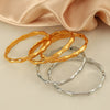 Light Luxury Jewelry Flat Bamboo Bracelet 316L Stainless Steel Goldplated
