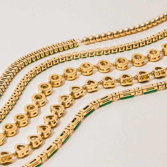 Light Luxury Jewelry Stainless Steel Goldplated Heart Shape Zircon Bracelet For Women And Unisex