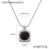 Light Luxury Jewelry Suit 316L Stainless Steel Inlaid With Tiger Eye Stone Retro Style Electroplating