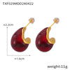 Light Luxury Jewelry Suit 316L Stainless Steel Inlaid With Tiger Eye Stone Retro Style Electroplating