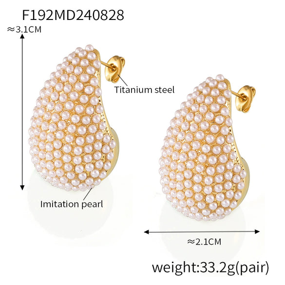 Light Luxury Jewelry 316L Stainless Steel Geometric Water Drop Shape Earrings With Electroplating Design