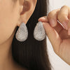 Light Luxury Jewelry 316L Stainless Steel Geometric Water Drop Shape Earrings With Electroplating Design