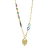Light Luxury Leaves Pearl Pendant Stainless Steel Necklace Handmade With Acrylic Splicing And 14K Gold Electroplating