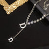 Light Luxury Letters Numbers Text Tassel Necklace Titanium Steel Alloy Electroplating Jewelry