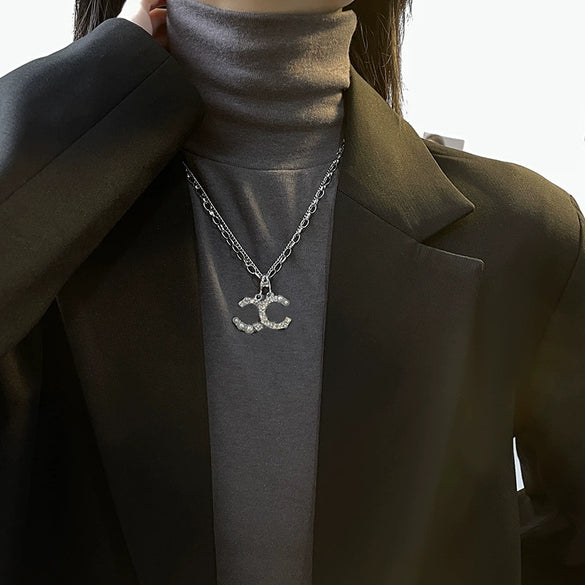 Light Luxury Letters Numbers Text Tassel Necklace Titanium Steel Alloy Electroplating Jewelry