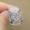 Light Luxury Micro Encrusted Metal Square Ring Geometric Electroplated Fashion Unisex Jewelry