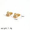 Light Luxury Microinlaid Zircon Flower Stainless Steel Electroplated Women's Earrings