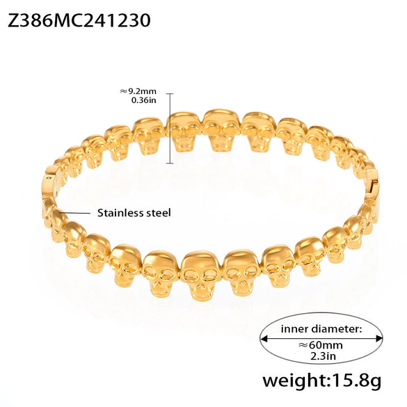Light Luxury Minimalist Ring And Diamondencrusted Zircon Bracelet Combination Titanium Steel And Stainless Steel Geometric Style 18K Real Gold Electroplated