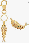 Light Luxury Movable Koi Fish Pendant Earrings For Women Copper Electroplated Gold Animal Shape Earrings