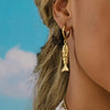 Light Luxury Movable Koi Fish Pendant Earrings For Women Copper Electroplated Gold Animal Shape Earrings