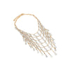 Light Luxury Multi Layer Tassel Clavicle Chain Necklace For Women With Geometric Handmade Glass Pendant And Gold Tone Crystal Look