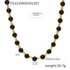 Light Luxury Natural Stone Tiger Eye Beads Stainless Steel Bamboo Ots Buckle Clavicle Necklace With Geometric Design And Electroplating