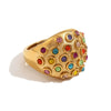 Light Luxury Natural Stone Titanium Steel Geometric Ring Stainless Steel Gold Plated Electroplating Jewelry For Women