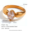 Light Luxury Natural Stone Titanium Steel Geometric Ring Stainless Steel Gold Plated Electroplating Jewelry For Women