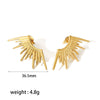 Light Luxury Niche Fashion Stainless Steel Geometric Earrings With Sun Light Pendant And Electroplating Treatment