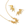 Light Luxury Niche Fashion Stainless Steel Geometric Earrings With Sun Light Pendant And Electroplating Treatment
