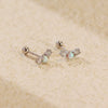 Light Luxury Opal Earrings 925 Silver Geometric Electroplated For Women