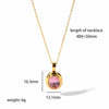 Light Luxury Oval Zircon Stainless Steel Necklace Earrings With Geometric Design And Electroplating