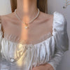 Light Luxury Pearl Heart Necklace For Women With Trendy Niche Design And Pearl Chain
