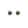 Light Luxury Retro Drop Shape Metal Earrings For Women With Electroplated Geometric Design And Green Accent