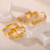 Light Luxury Retro Fashion 316L Stainless Steel Gold Plated Diamond Enamel Glaze Hollow Bracelet Jewelry