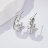 Light Luxury Retro Geometric Cshaped Vacuum Plated Stainless Steel Earrings For Women