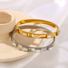 Light Luxury Retro Ins Style Stainless Steel 18K Gold Plated Inlaid Zircon Bracelet For Women