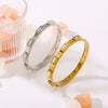 Light Luxury Retro Ins Style Stainless Steel 18K Gold Plated Inlaid Zircon Bracelet For Women