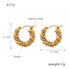 Light Luxury Retro Twist U Shaped Geometric Earrings In Environmental Protection Titanium Steel With Electroplating